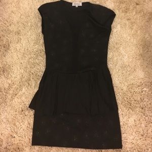 Black Glittery Black Peplum Dress